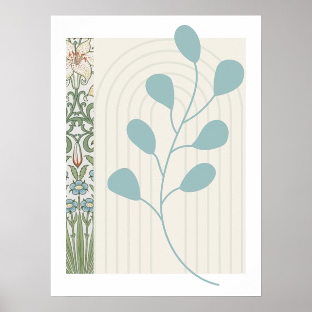 Poster Abstrato Fern Leaf (Frente)