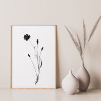 Abstrato Flor de Tinta Minimalista Arte Floral a P