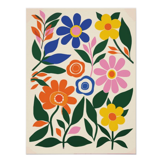 Póster Abstrato Floral Art (Frente)
