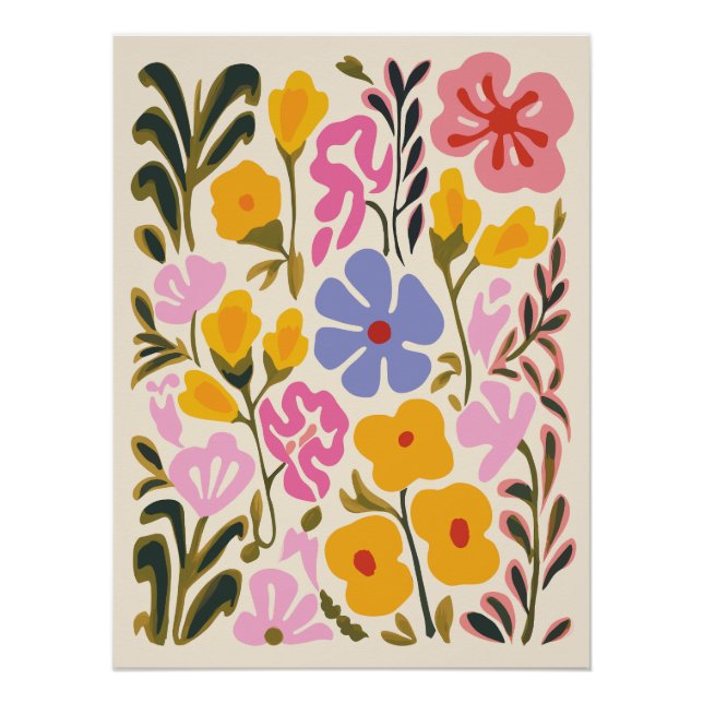 Póster Abstrato Floral Art (Frente)