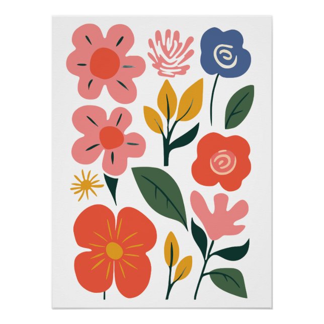 Póster Abstrato Floral Art (Frente)