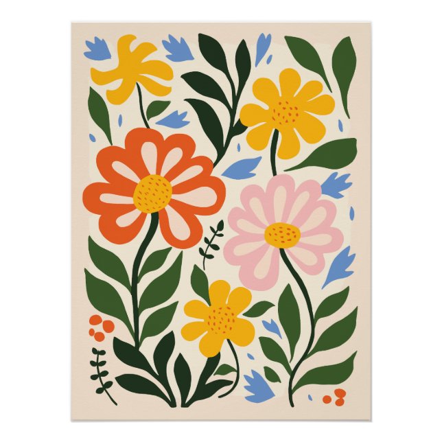 Póster Abstrato Floral Art (Frente)