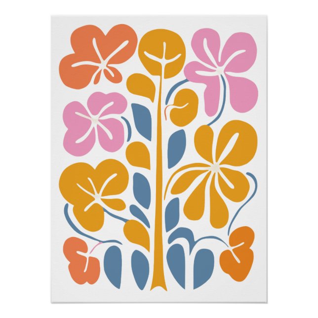 Póster Abstrato Floral Art (Frente)