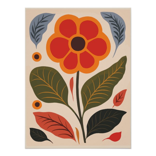 Póster Abstrato Floral Art (Frente)
