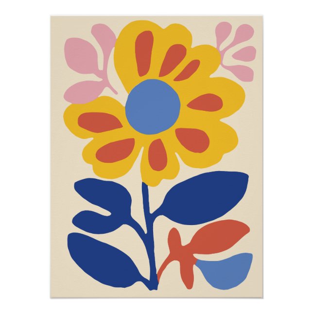 Póster Abstrato Floral Art (Frente)