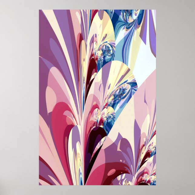 Poster Abstrato Floral Design (Frente)