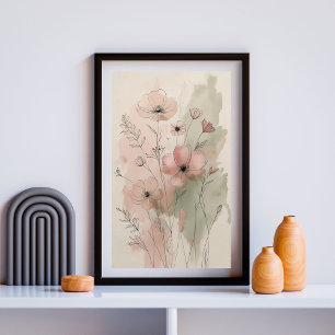 Poster Abstrato Floral Moderno Art II