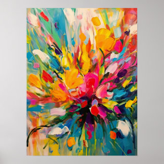 Poster Abstrato Floral Symphony Fine Art