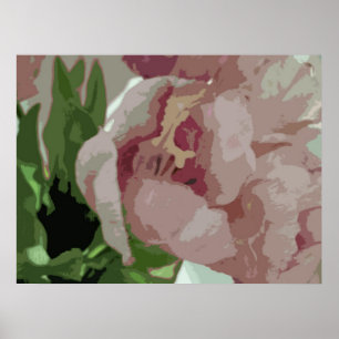 Póster Abstrato Floral - Tulipas Rosa 6