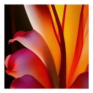 PÓSTER ABSTRATO FLORAL VERMELHO