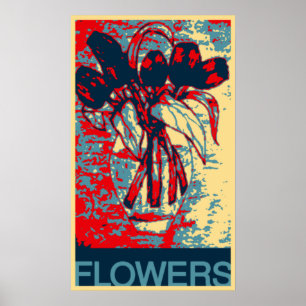 Poster Abstrato flores em um vaso