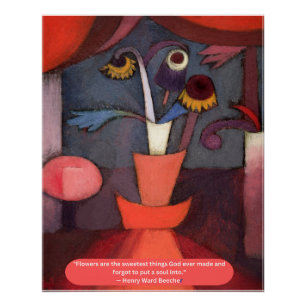 Póster Abstrato floresce Deus feito