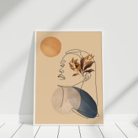 Abstrato Formas e Rosto de Arte de Linha