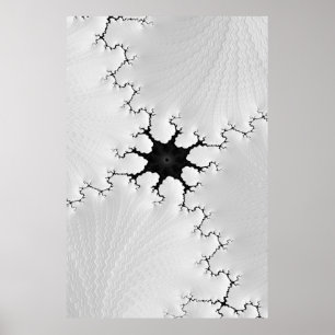 Poster Abstrato Frachado Frachado em Preto e Branco