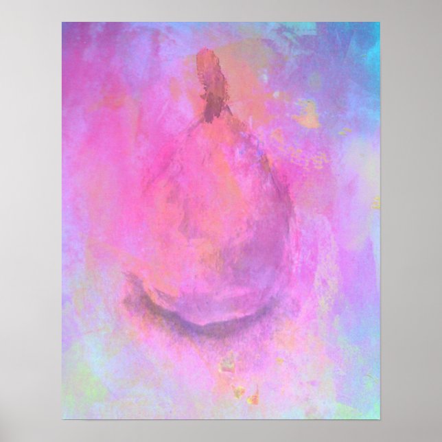 Póster Abstrato, Fruta Pular, Vida Estática Rosa (Frente)