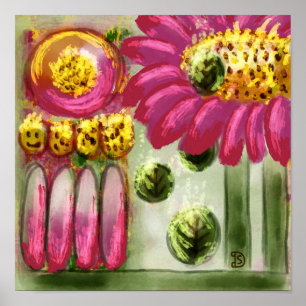 Poster Abstrato Garden, pintura digital