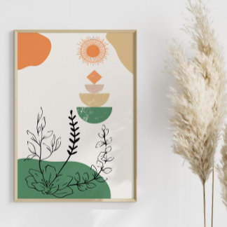 Poster Abstrato geométrica elegante, minimalista de meio