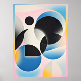 Poster Abstrato geométrica vibrante e branca