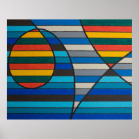 Abstrato Geométrico com Listras e Formas Ousadas