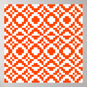 Poster Abstrato geométrico de pixelização sem soldadura. 