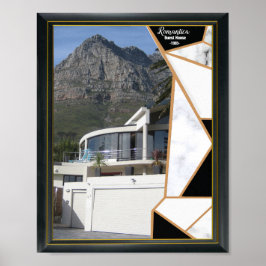 Poster Abstrato Geométrico Dourado Preto