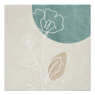 Póster Abstrato Geométrico Floral