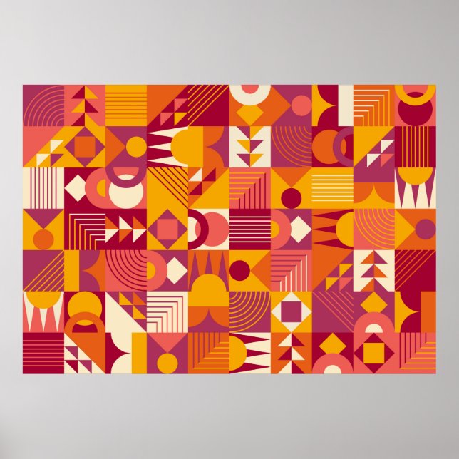 Poster Abstrato geométrico forma o padrão sem soldadura (Frente)
