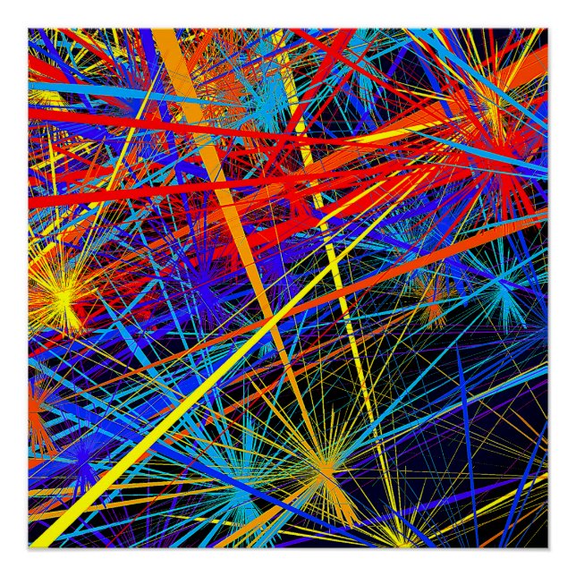 Póster Abstrato Geométrico Glossy Poster (Frente)