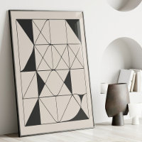Abstrato Geométrico Moderno - Arte Preta e Branca
