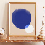 Poster Abstrato Geométrico Moderno Formas Azul Parede beg<br><div class="desc">Abstrato moderno Forma Geométrica Poster de Parede Azul bege</div>