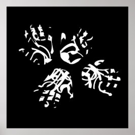 Poster abstrato geométrico palm mãos