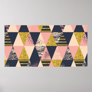 Poster Abstrato geométrico sem costura com gl de tendên