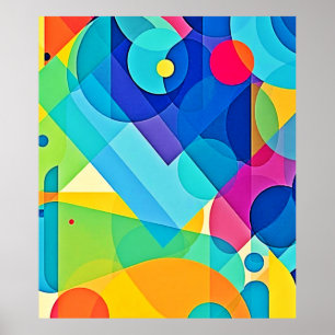 Poster Abstrato Geométrico Vibrante