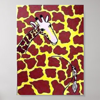 Póster Abstrato Giraffe