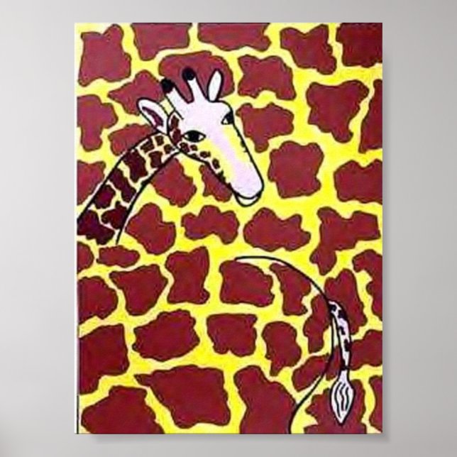 Póster Abstrato Giraffe (Frente)