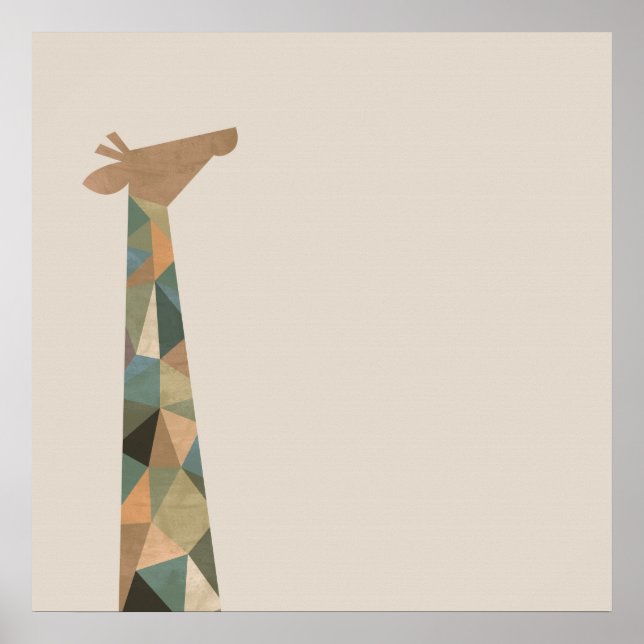 Póster Abstrato Giraffe (Frente)