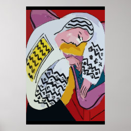 Póster Abstrato Girl no Tablet 4