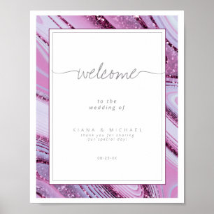 Poster Abstrato Glitter Strata Wedding Wht Lilac ID903