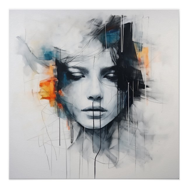 Póster Abstrato Gouache Texturizado (Frente)