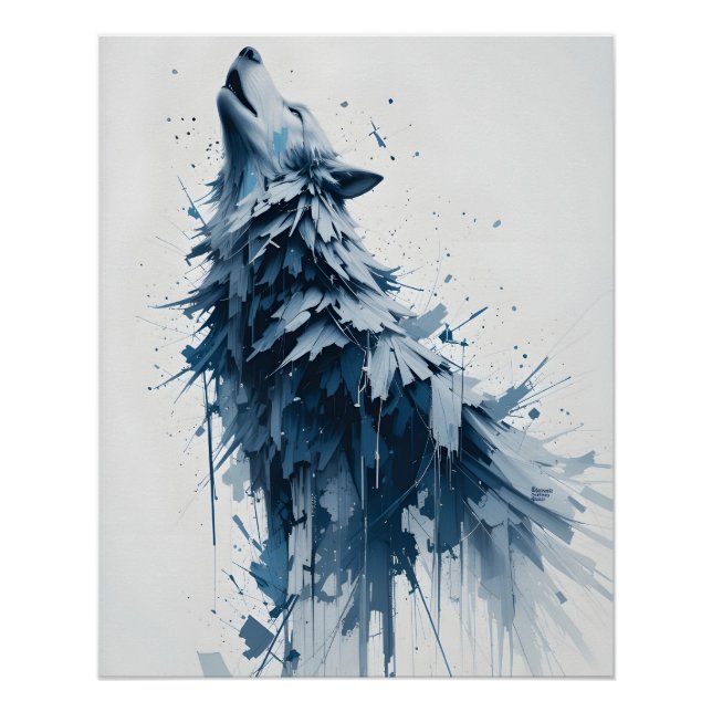 Póster Abstrato Howling Wolf (Frente)