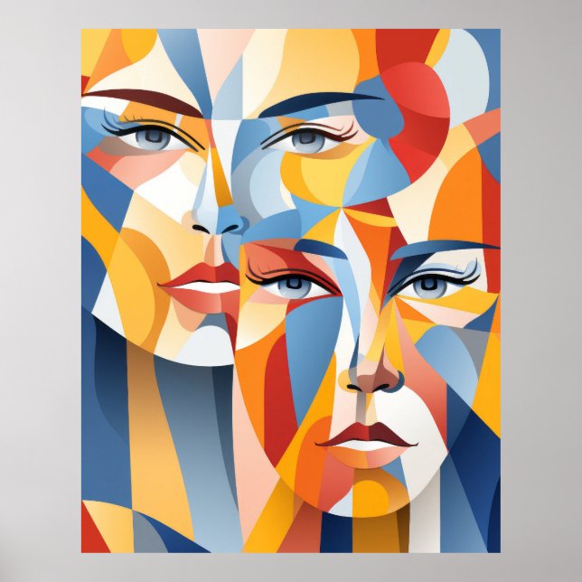 Poster Abstrato humano vibrante (Frente)
