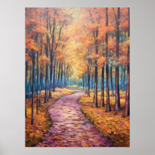 Poster Abstrato Impressionista Autumn Pathway Fine Art