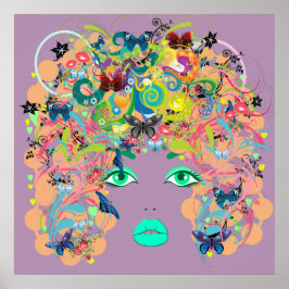 Póster Abstrato Lady