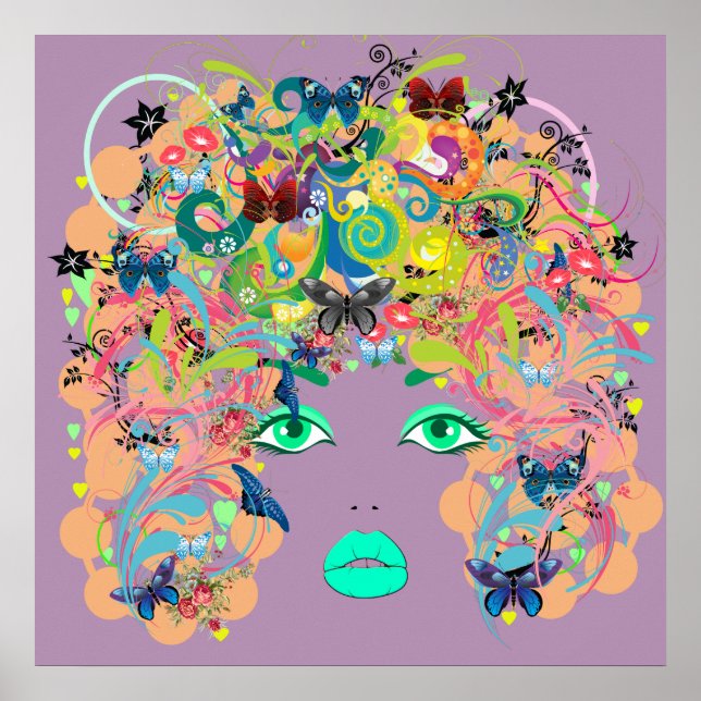 Póster Abstrato Lady (Frente)