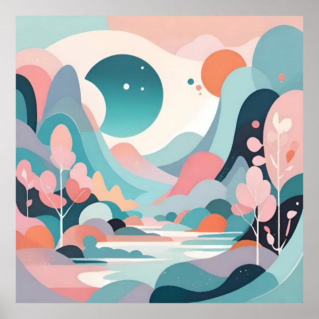 Poster Abstrato Landscape Art (Frente)