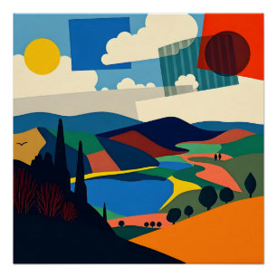 Póster Abstrato Landscape Art