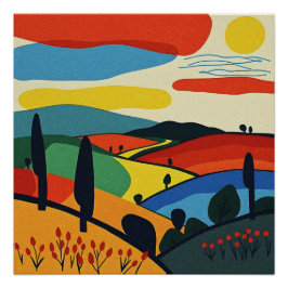 Póster Abstrato Landscape Art