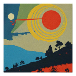 Póster Abstrato Landscape Art