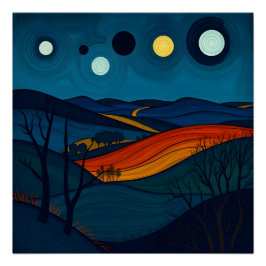 Póster Abstrato Landscape Art