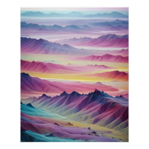 Póster Abstrato Landscape Mountain Valley Nature Scenery